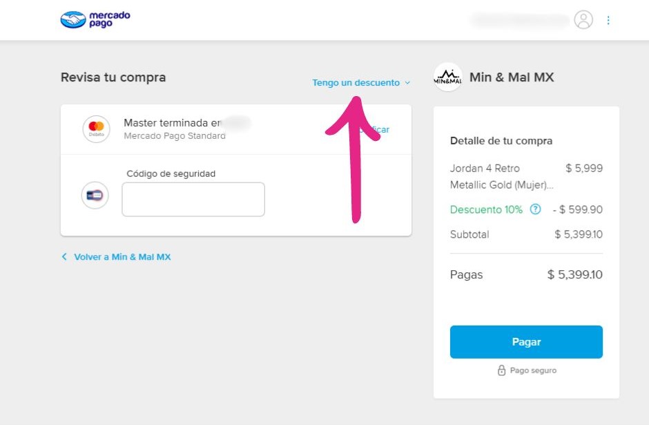 Cupon de descuento Mercado Pago minymal