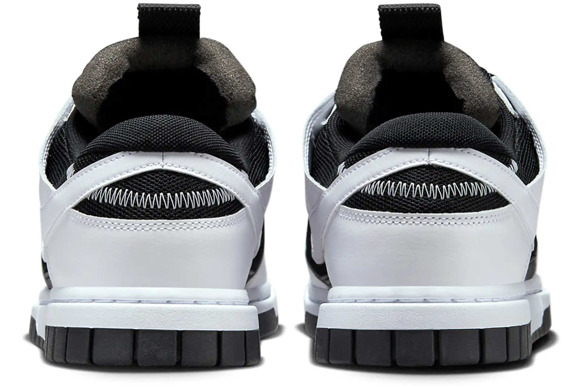 Nike Air Dunk Low Jumbo Reverse Panda DV0821-002 tenis sneakers minymal 4 tenis Nike Air Dunk Low Jumbo Reverse Panda visto desde atras