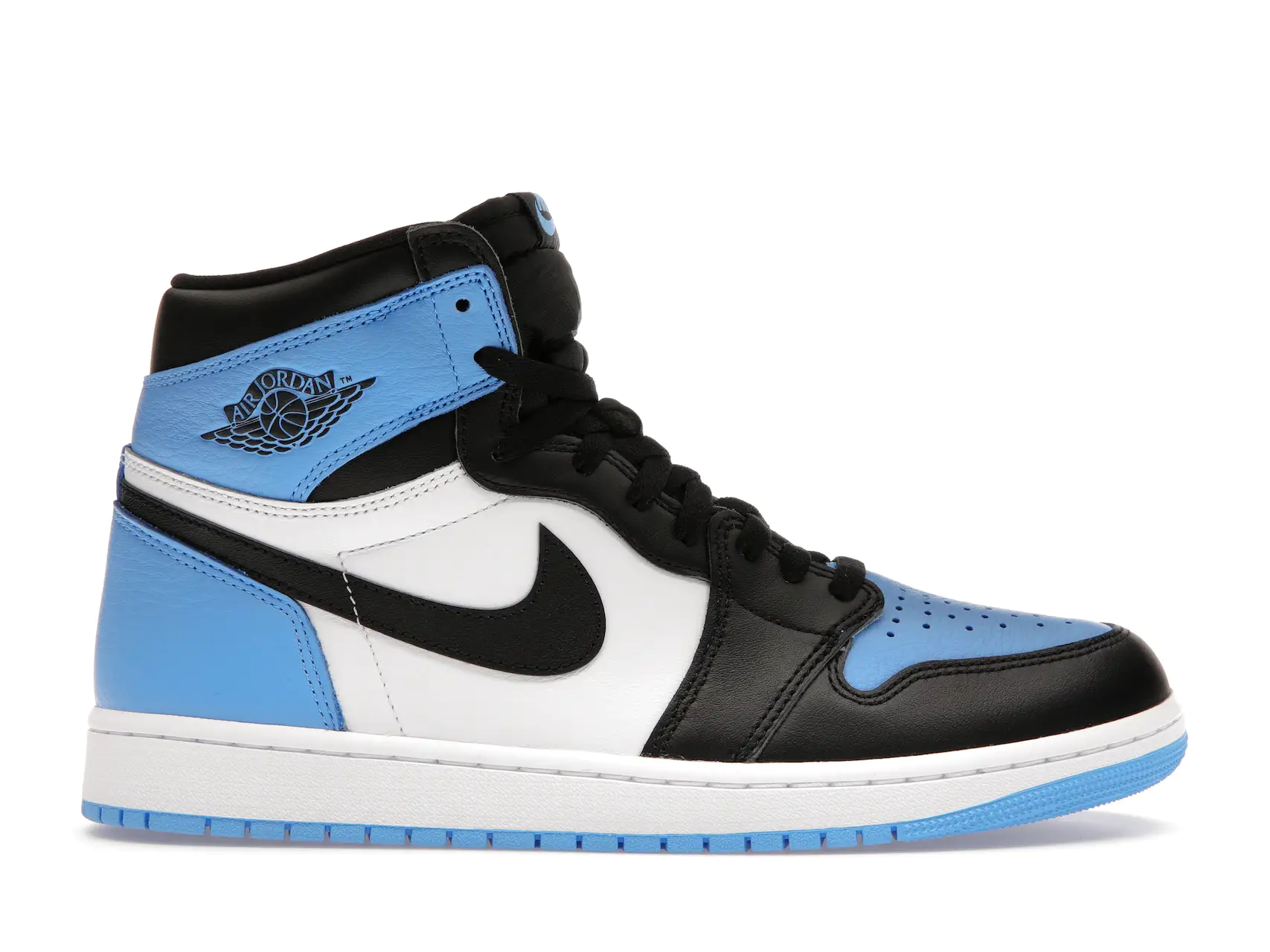 Jordan 1 Retro High OG UNC Toe DZ5485-400 tenis sneakers minymal Jordan 1 Retro High OG UNC Toe lado derecho
