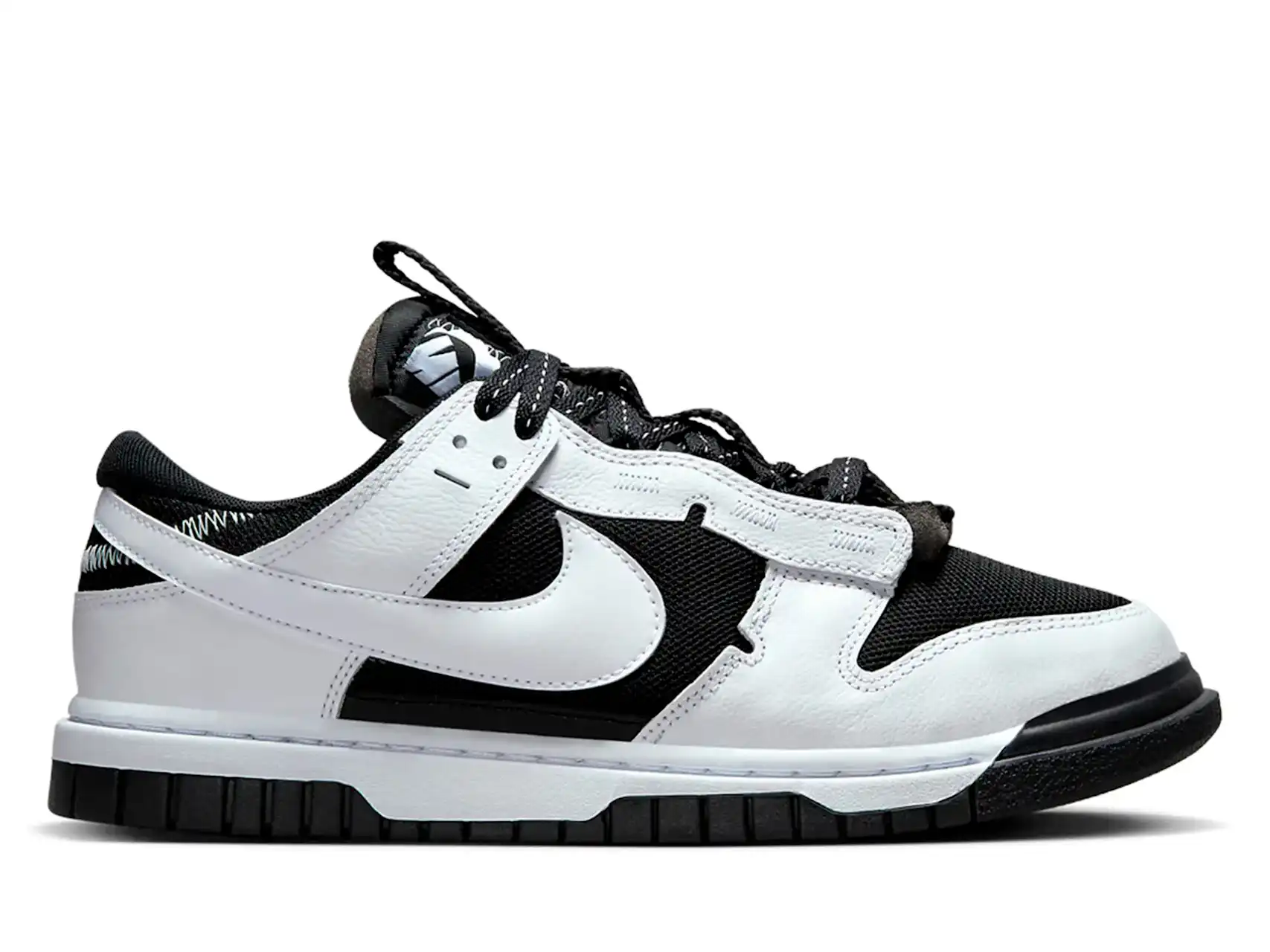 Nike Dunk Air Jumbo Reverse Panda DV0821-002 tenis sneakers minymal tenis Nike Dunk Air Low Jumbo Reverse Panda lado derecho 2
