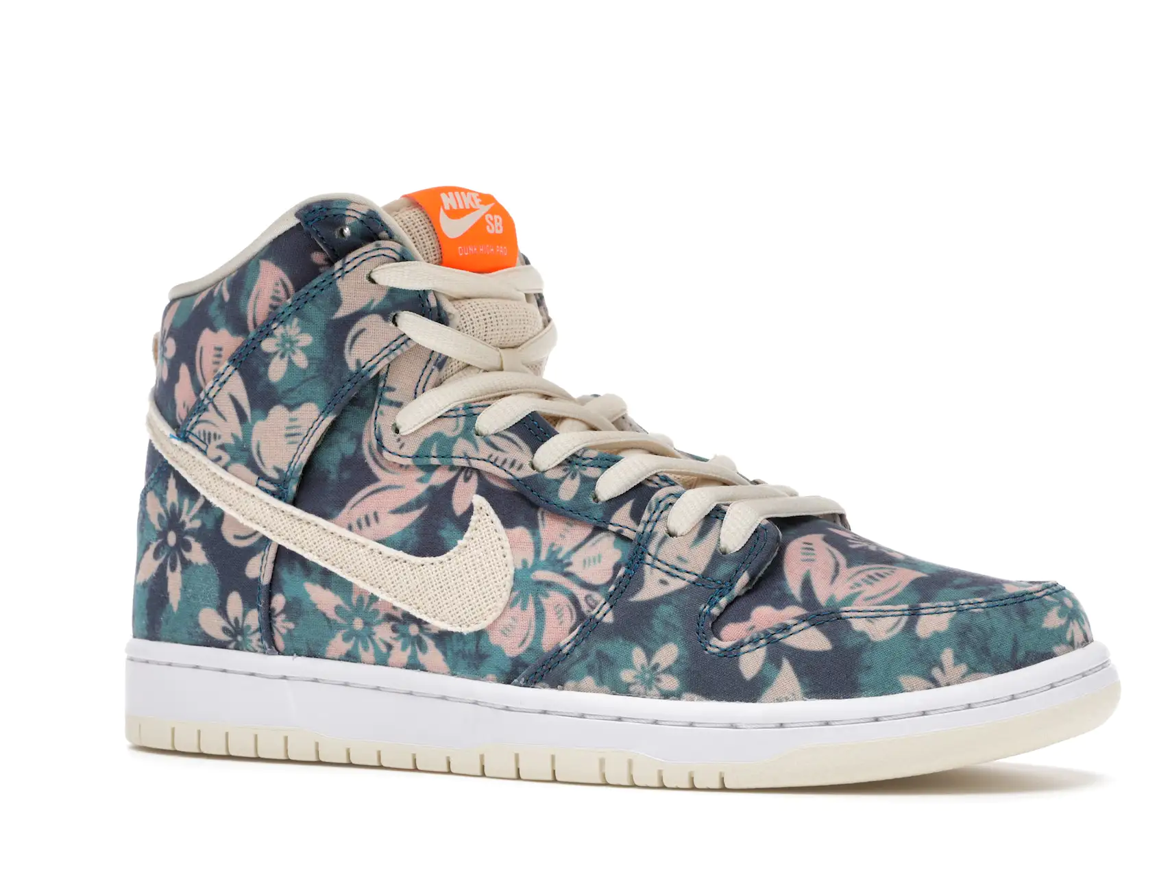 Nike SB Dunk High Pro Hawaii CZ2232-300 tenis sneakers minymal 2 tenis Nike SB Dunk High Pro Hawaii lado derecho 45 grados