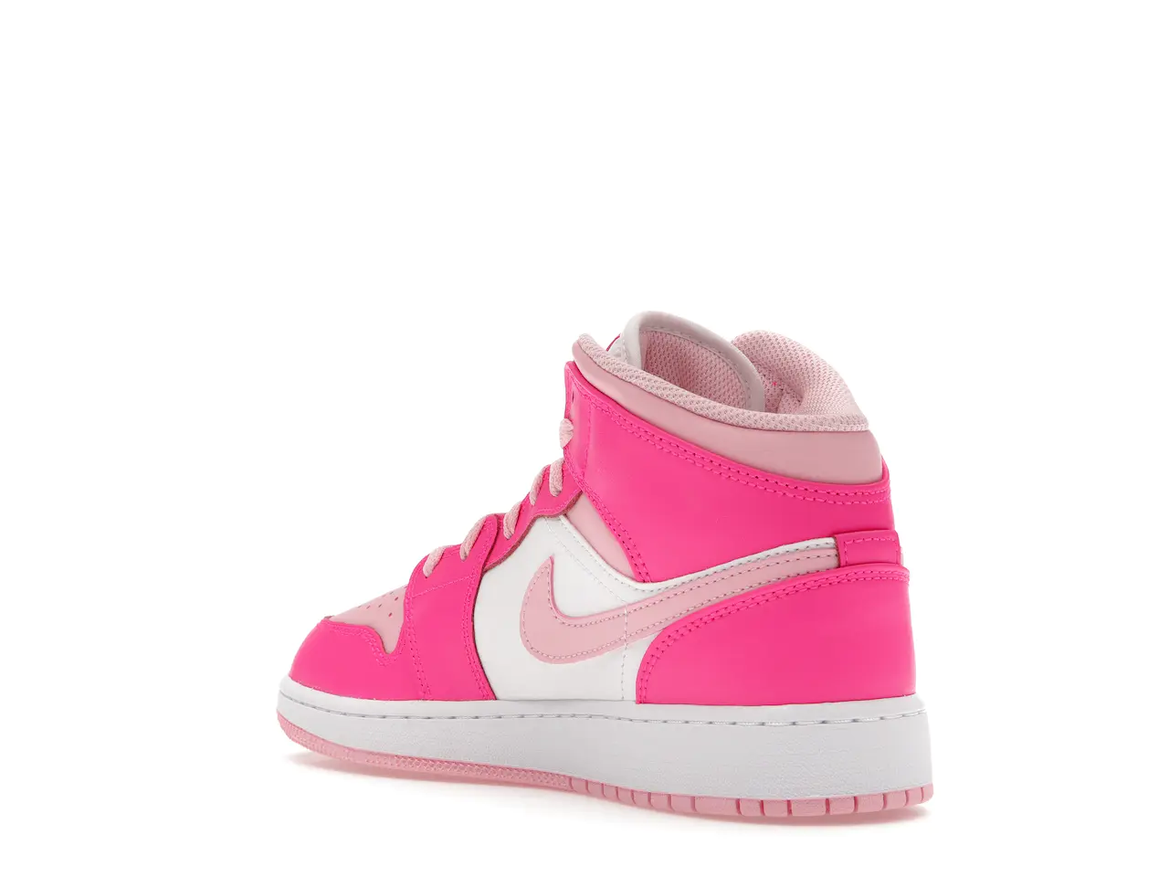 Jordan 1 Mid Fierce Pink (Niños) FD8780-116 minymal tenis sneakers 3 Jordan 1 Mid Fierce Pink (Niños) parte izquierda trasera