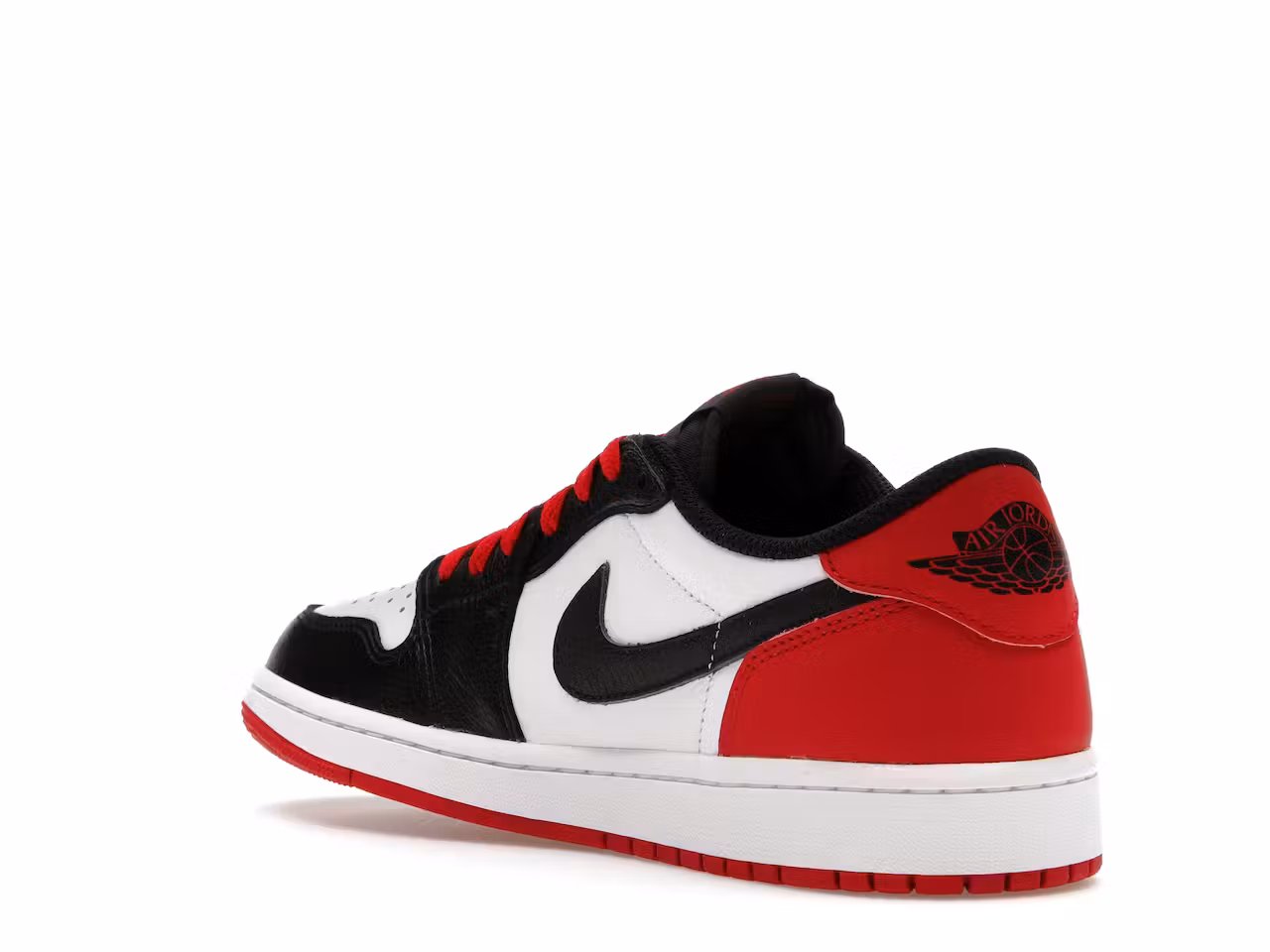 Jordan 1 Retro Low OG Black Toe (2023) minymal tenis sneakers 3 Jordan 1 Retro Low OG Black Toe (2023) lado izquierdo atras