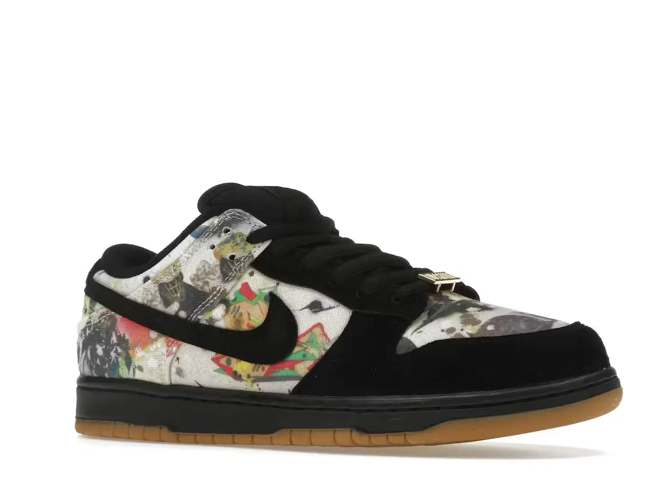 Nike SB Dunk Low x Supreme Rammellzee FD8778-001 minymal tenis sneakers 2 Nike SB Dunk Low x Supreme Rammellzee parte delantera derecha
