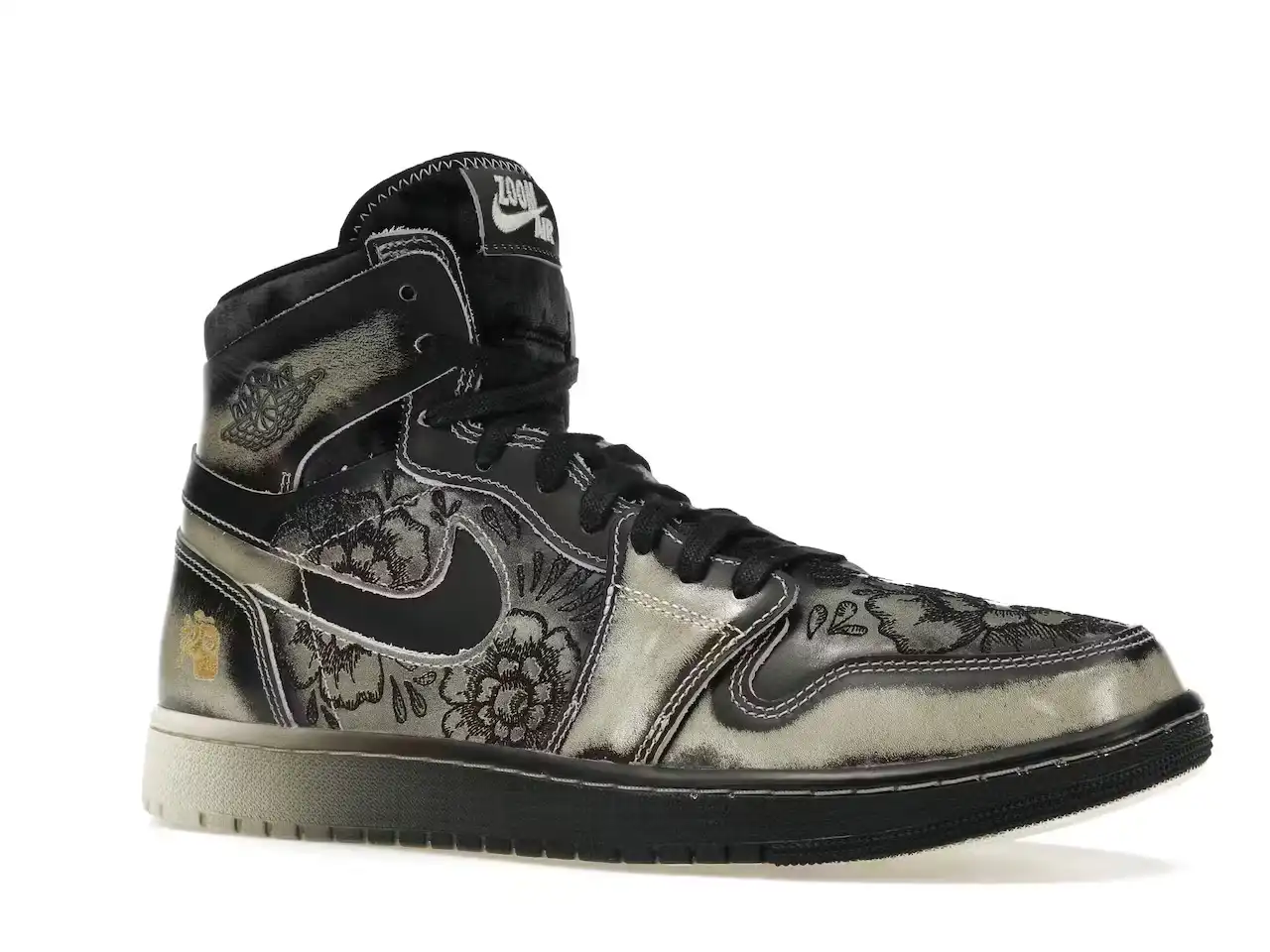 Jordan 1 High Zoom Air CMFT 2 Dia de Muertos FQ8155-010 tenis sneakers minymal 2 Jordan 1 High Zoom Air CMFT 2 Dia de Muertos parte delantera derecha