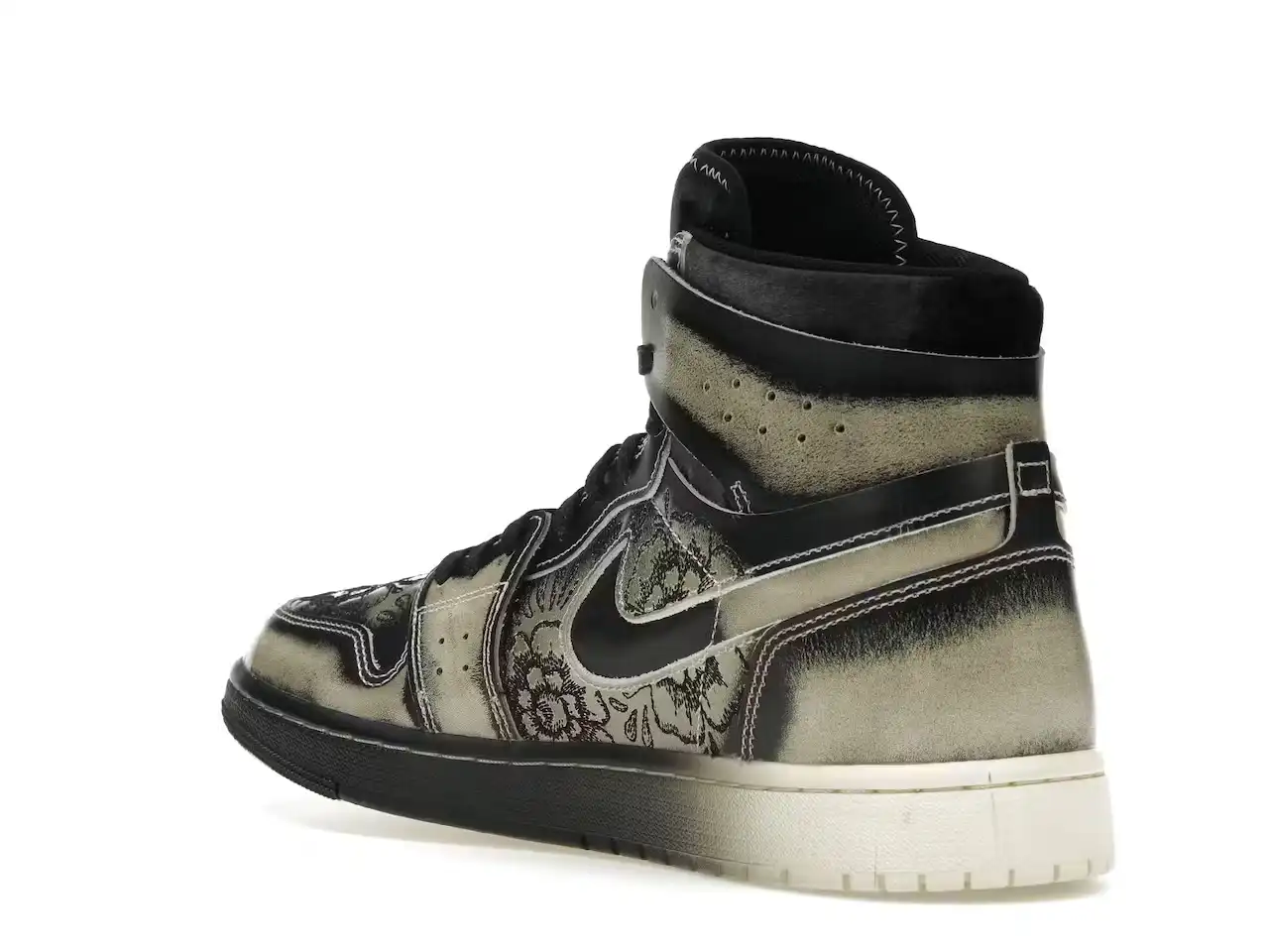 Jordan 1 High Zoom Air CMFT 2 Dia de Muertos FQ8155-010 tenis sneakers minymal 3 Jordan 1 High Zoom Air CMFT 2 Dia de Muertos parte trasera izquierda