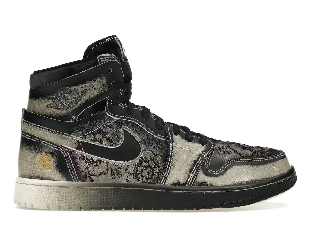 Jordan 1 High Zoom Air CMFT 2 Dia de Muertos FQ8155-010 tenis sneakers minymal Jordan 1 High Zoom Air CMFT 2 Dia de Muertos lado derecho