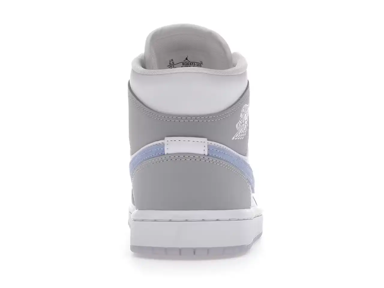 Jordan 1 Mid Wolf Grey Aluminum (Mujer) BQ6472-105 minymal tenis sneakers 5 tenis Jordan 1 Mid Wolf Grey Aluminum (Mujer) 5