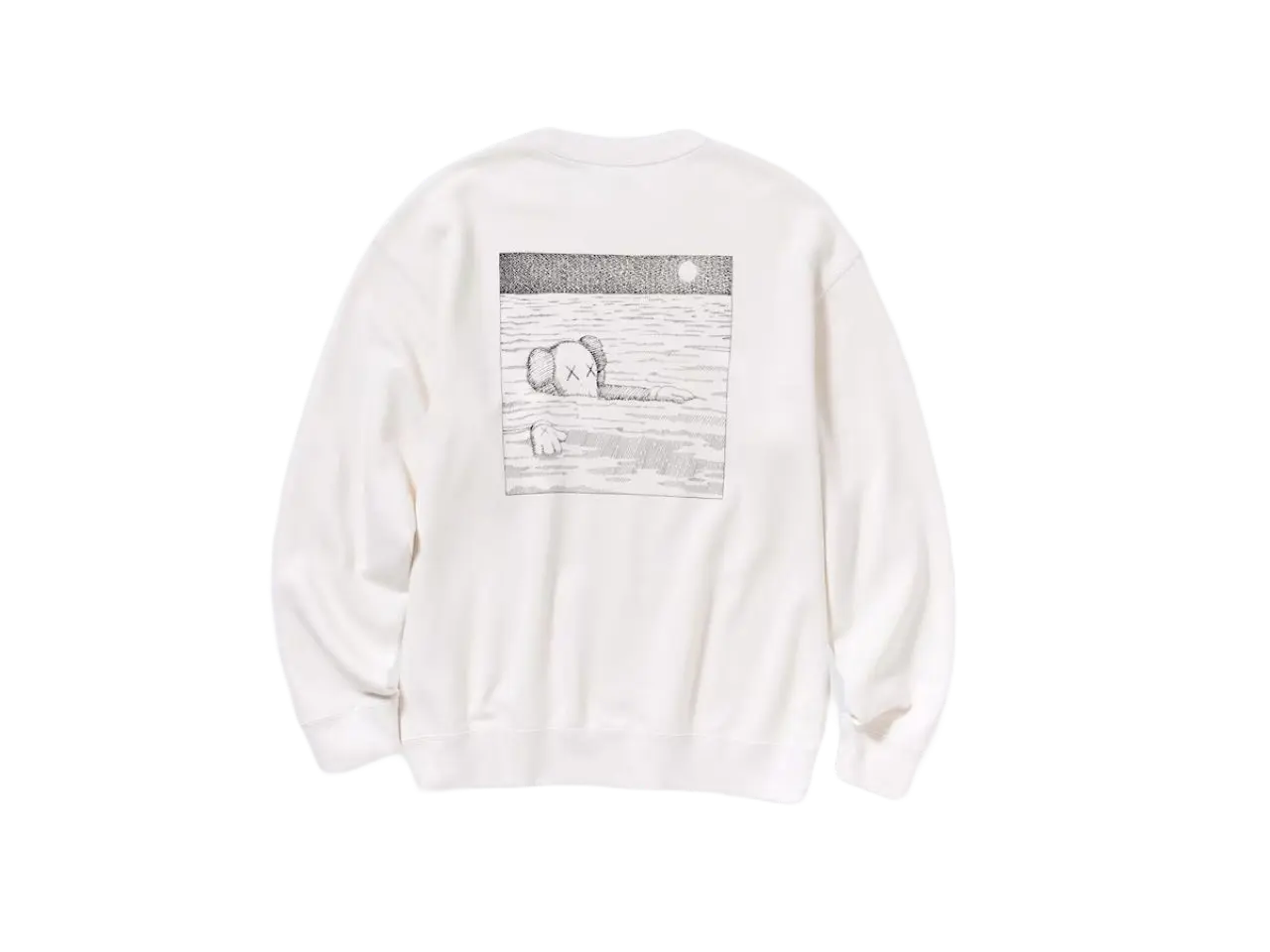 Sudadera KAWS x Uniqlo Manga larga Off White minymal sneakers 2 wt bg